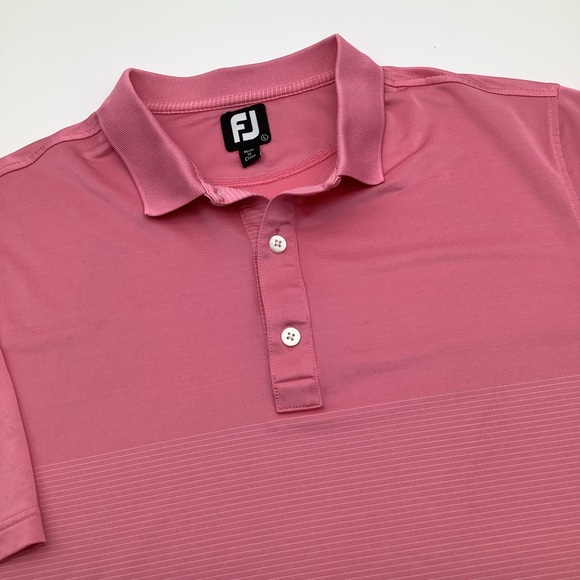 Foot Joy Mens Short Sleeve Golf Polo Shirt Pink Size Large - Picture 1 of 5